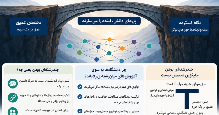اینفوگرافی درباره اهمیت رشته های بینارشته ای در اینده